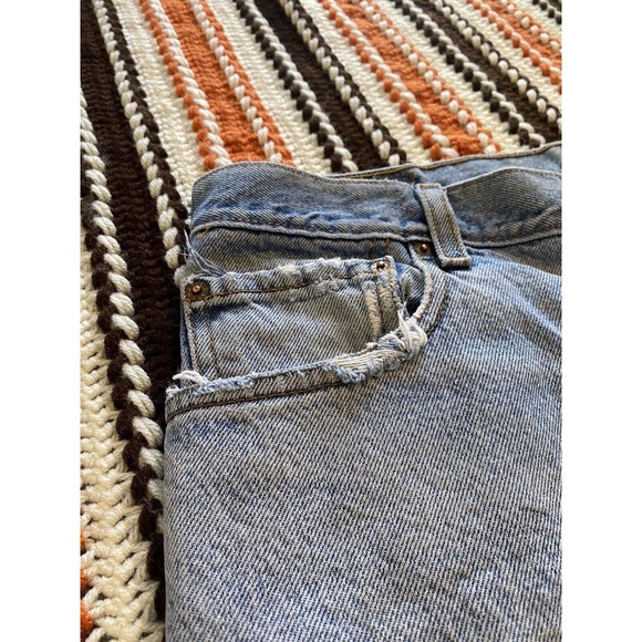 Levis Mens 560 Jeans 34x27 Loose Fit Blue Denim Medium Wash Whiskering Workwear - Picture 9 of 15